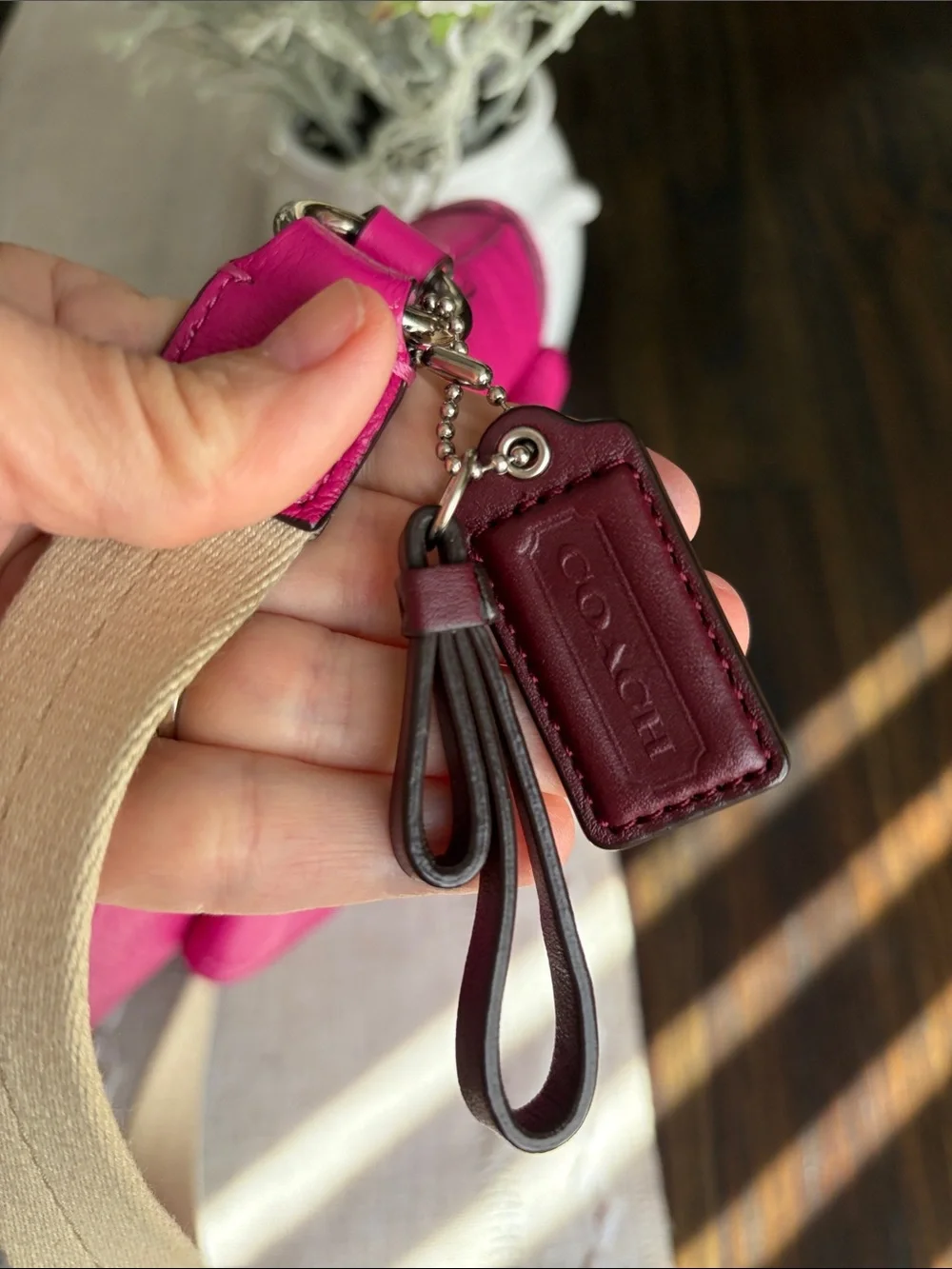 Coach Park Swingpack Hot Pink pebbled Leather Crossbody Bag
